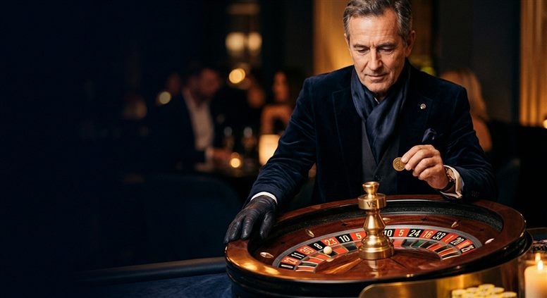 Giocatore che vince alla slot machine con monete d'oro